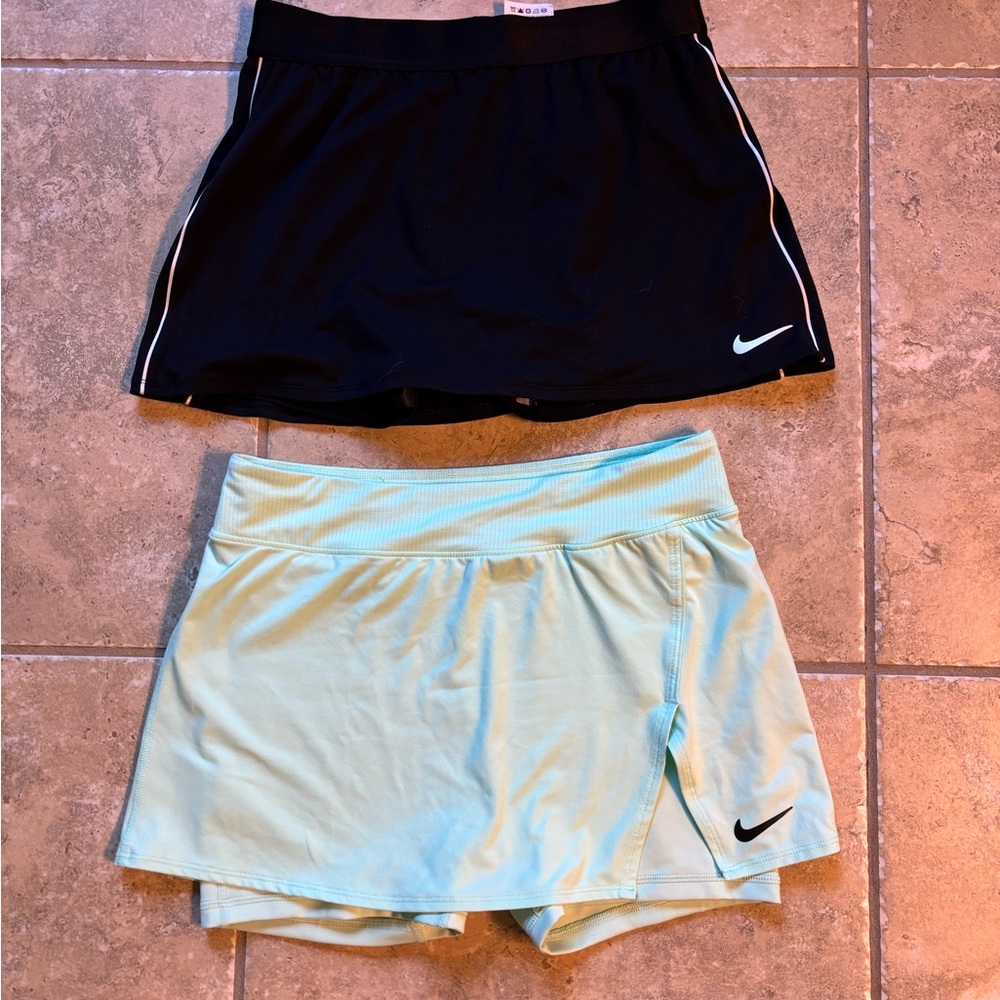 Nike Black and Light Green Skorts Set